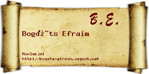 Bogáts Efraim névjegykártya